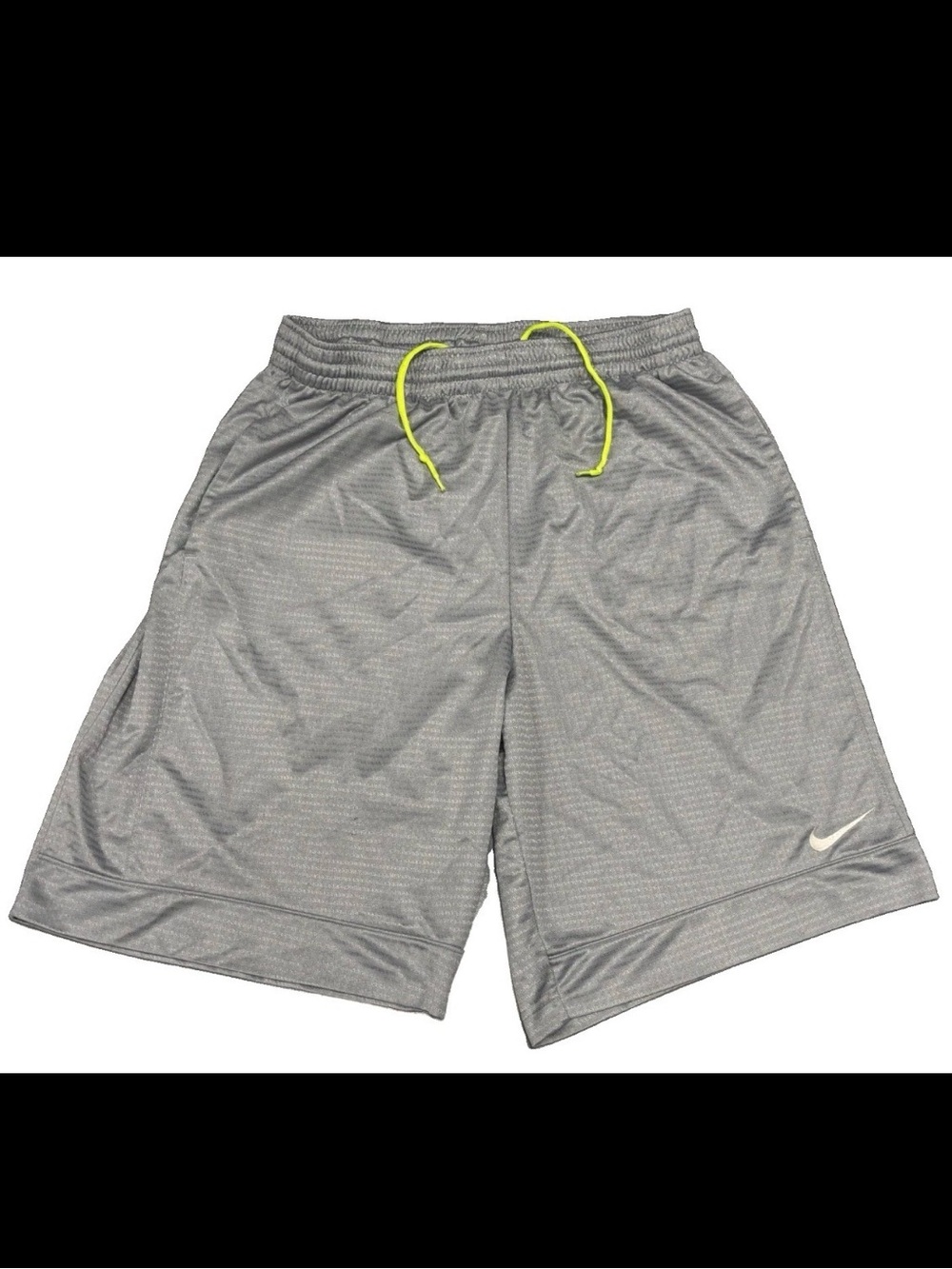 Nike Y2K Shimmer Style Baggy Basket Ball Shorts Silver Lime Green Draw String XL